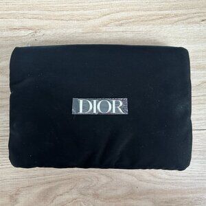 DIOR Pouch Velvet Black Silver w/Box 2024 Novelty, 6"x3.75"x3.5"